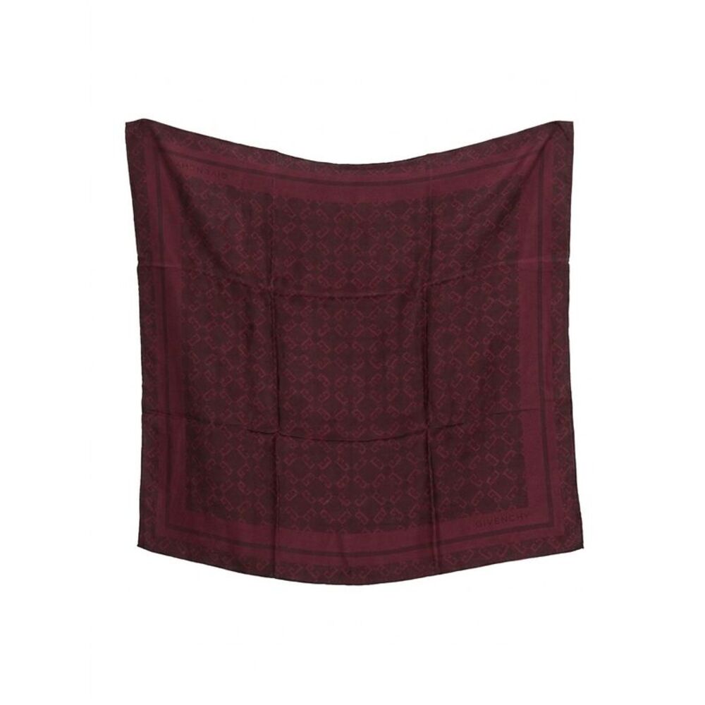 Givenchy Burgundy Silk Pocket Men's Square